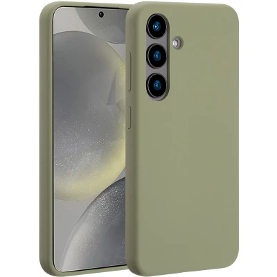 Afbeelding van Accezz Hoesje Geschikt voor Samsung Galaxy S24 Siliconen Liquid Silicone Backcover MagSafe Lichtgroen