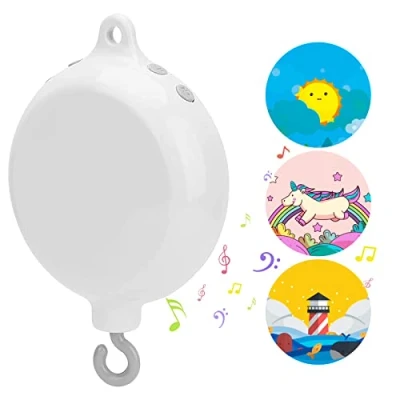 Afbeelding van FITNATE Roterende muziekdoos voor baby&#039;s, 35 liedjes (zonder houders en speelgoed), werkt met 3 stickers, 128 m micro SD kaart USB kabel gegevensoverdracht