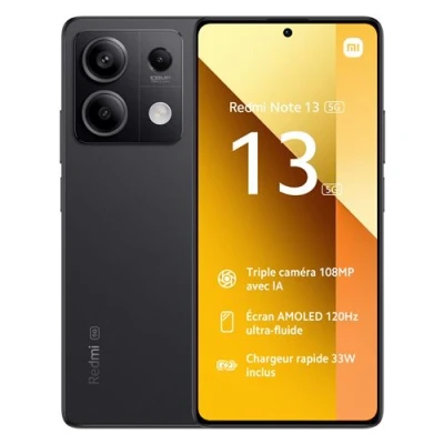 Image de Xiaomi Redmi Note 13 5G 8Go/256Go Noir avec Youfone contrat 200 mn + 40000 Mo 4G+