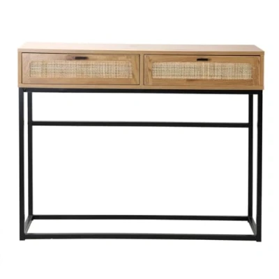 Afbeelding van CALICOSY 2 laden console met vlechtwerk L100cm