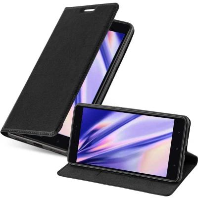 Afbeelding van Cadorabo Hoesje geschikt voor Xiaomi Mi MAX 2 in ZWARTE NACHT Beschermhoes met magnetische sluiting, standfunctie en kaartvakje Book Case Cover Etui