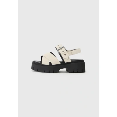 Afbeelding van HUGO KRIS Sandalen met enkelbandjes, Dames, Maat: 36, Natural Veloursleer