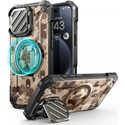 Afbeelding van SUPCASE Beschermhoes voor iPhone 16 Pro Max met camerahouder (UBMag XT), [MagSafe compatibel] [geïntegreerde standaard] [militaire kwaliteit] robuuste magnetische telefoonhoes