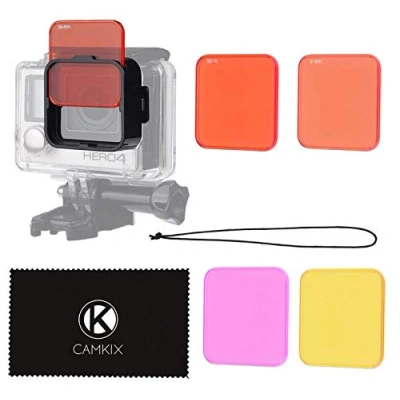 Afbeelding van CamKix Duiklensfilterset Compatibel met GoPro Hero 4 Black, Silver, Hero+ LCD, en 3+ Deze kit accentueert verbetert kleuren in onderwatervideo fotografie