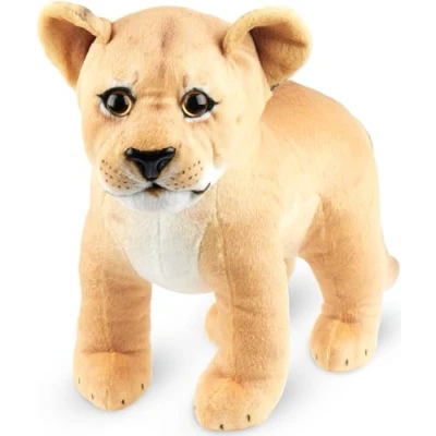 Afbeelding van BRUBAKER Löwin knuffeldier, 30 cm, leeuw, babyknuffeldier, roofkat, staand, pluche speelgoed voor kinderen, bruin
