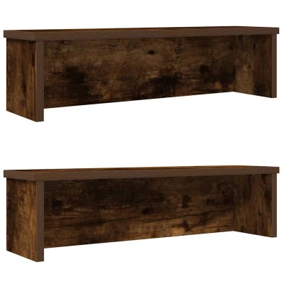 Afbeelding van vidaXL Keukenrekken stapelbaar 2 st 50x15x16 cm gerookt eikenkleurig