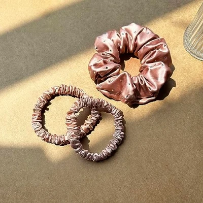 Afbeelding van townssilk Set van 3 scrunchies moerbeizijde, 100% pure 22 momme, zacht voor het haar