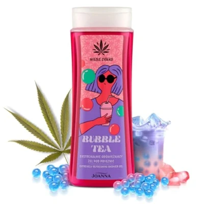 Afbeelding van Joanna Extreem verfrissende douchegel hydraterende aromatische bubbelthee geur droogt de huid niet zacht en aangenaam op met hennepextract 300 ml