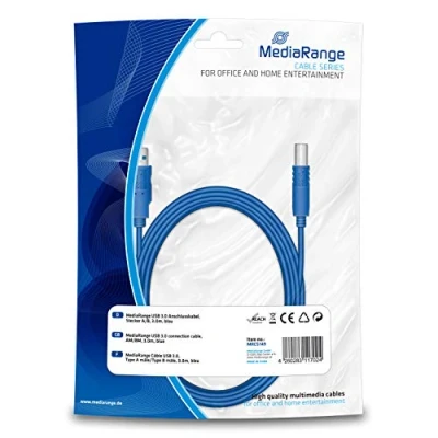 Afbeelding van MediaRange USB 3.0 A Male naar B 3 m