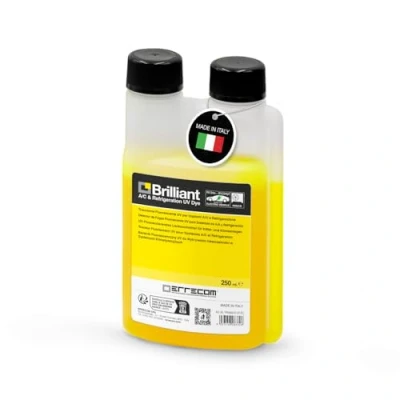 Afbeelding van ERRECOM Brilliant 250 ml fluorescerende UV tracker voor het detecteren van koelgaslekken in airconditioning en koelsystemen, fles met doseerder