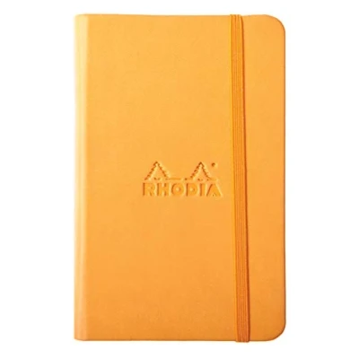 Afbeelding van RHODIA 118078C Webnotebook oranje A6 effen 192 pagina&#039;s lichtbruin papier, 90 g/m², bladwijzer, elastische sluiting, omslag van kunstleer