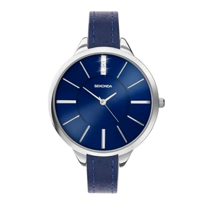 Afbeelding van Sekonda Dameshorloge met analoge weergave, Blauw/Zilver, enkel