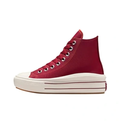 Afbeelding van Converse Chuck Taylor ALL STAR MOVE Platform Retro Sport Sneakers hoog, Dames, Maat: 37, Park red/egret/vermillion red Schoenen