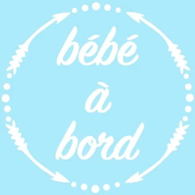 Image de Ambiance Sticker Autocollant de Voiture Bébé à Bord Blanc H15 x L15 cm
