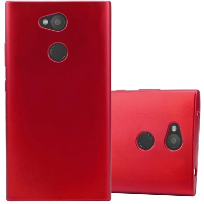 Afbeelding van Cadorabo Hoesje geschikt voor Sony Xperia L2 in METALLIC ROOD Beschermhoes gemaakt van flexibel TPU silicone Case Cover