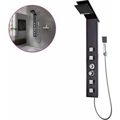 Afbeelding van vidaXL Douche paneelsysteem glas bruin