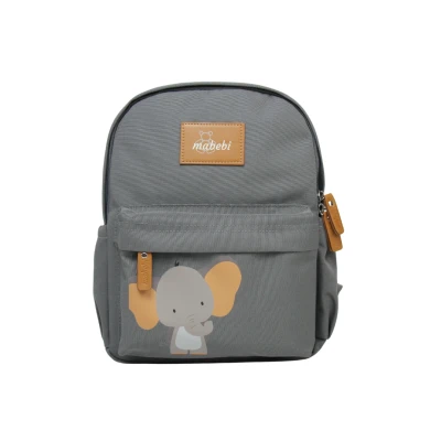 Afbeelding van Mabebi Kleuter/ Peuter Rugzak Schooltas Ergonomische voor kinderdagverblijf/ uitstapjes Olifant Grijs