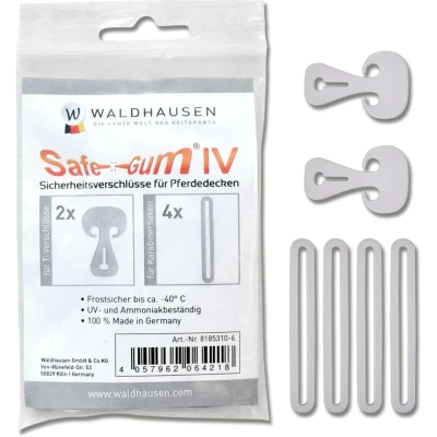 Afbeelding van Waldhausen Veiligheidssluiting Safe Gum Zilvergrijs 6pcs