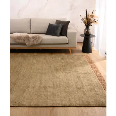Afbeelding van Viscose Vloerkleed Gem Olijfgroen 120x170 Cm