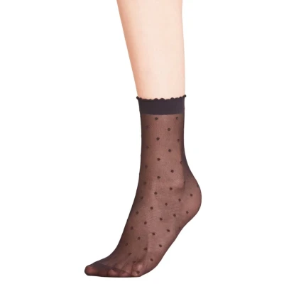 Afbeelding van Falke DOT 15 Denier Transparent MATT Sokken, Dames, Maat: 35 38, Black