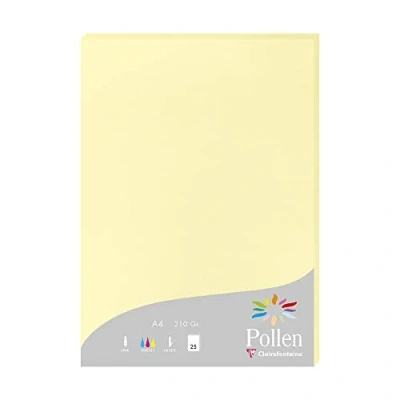 Image de Etui de 25 feuilles Pollen A4 Jaune Canari 210g