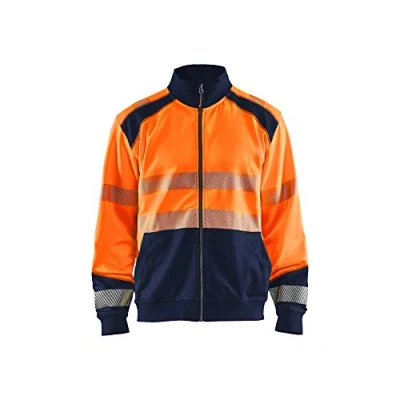 Afbeelding van Blaklader Sweatshirt hele rits High Vis 3558 2528 Oranje/Marineblauw XXL