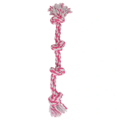 Afbeelding van Adori Flostouw Xl Wit&amp;Roze Hondenspeelgoed 90 cm