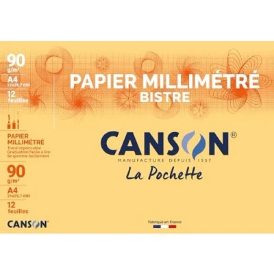 Image de Pochette de 12 feuilles A4 Canson Papier millimétré