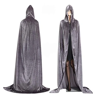 Afbeelding van CHSYOO Grijze cape met voor Halloween, kostuum heks, duivel vampier cosplay