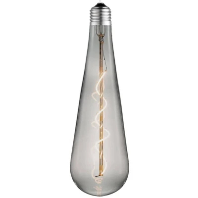 Afbeelding van Lucande E27 LED lamp glas, metaal rookgrijs