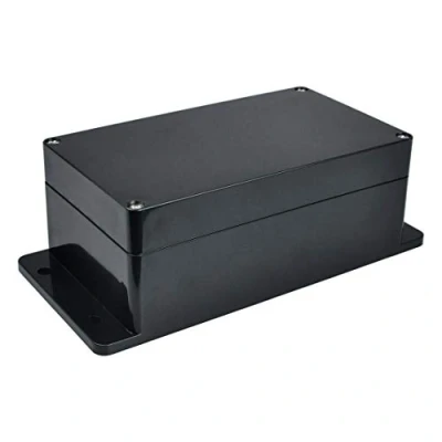 Afbeelding van Therlan Aftakdoos, waterdichte IP65 behuizing, elektronische doos, met vaste oren, aansluitdoos, ABS kunststof, doe het zelf elektrische box, universele aansluitkasten, groot, zwart (158 x 90 60 mm)