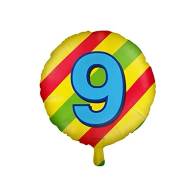 Afbeelding van Helium ballon 9 jaar party 45cm