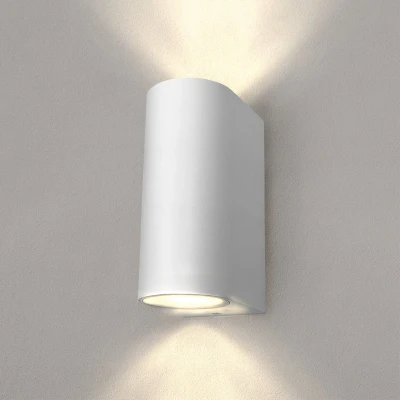 Afbeelding van Ledvion Wandlamp Santa Barbara, LED Buiten Wit Rond, Voor Twee GU10 Up&amp;Down, Wandlamp, Buitenlamp, IP54