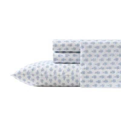 Afbeelding van Laura Ashley Lakens voor kingsize bedden, katoenen perkal beddengoed, lichte en ademende woondecoratie (Francesca blauw, extra groot bed)