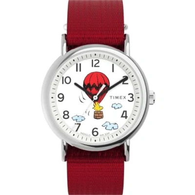 Afbeelding van Timex Peanuts Weekender TW2Y11700 Horloge Textiel Rood Ø 38 mm
