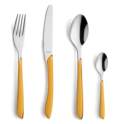 Afbeelding van Amefa Bestekset Eclat Mustard Yellow Matt 24 Delig