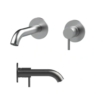 Afbeelding van SB Round 316 inbouw wastafelmengkraan Gun Metal PVD 132mm