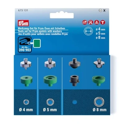 Afbeelding van Prym 673131 Gereedschapsset met ringen wit