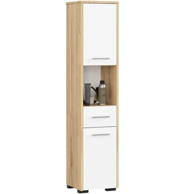 Afbeelding van Kolomkast voor Badkamer FIN / AKORD Furniture Factory Artisan Eik Wit 30 x 140 cm