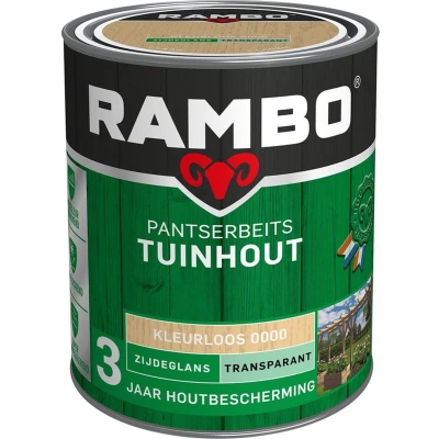 Afbeelding van Rambo Pantserbeits Tuinhout Transparant Zijdeglans Kleurloos 0000 0,75 liter