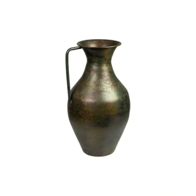 Afbeelding van Vaas Romimex Antique Bruin Metaal 22 x 39 cm Met handvat