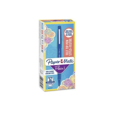 Image de Papermate Flair stylo fin Bleu Moyen 12 pièce(s)