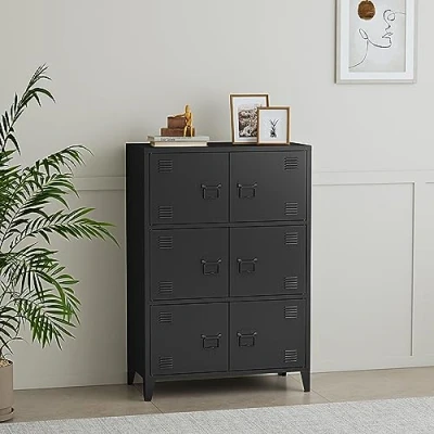 Afbeelding van Bureaukast Hamina 113x80x40 cm staal zwart