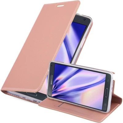 Afbeelding van Cadorabo Hoesje geschikt voor Samsung Galaxy NOTE 4 in CLASSY ROSE GOUD Beschermhoes met magnetische sluiting, standfunctie en kaartvakje Book Case Cover Etui