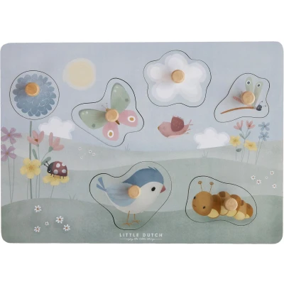 Afbeelding van Little Dutch Voelpuzzels Flowers &amp; Butterflies