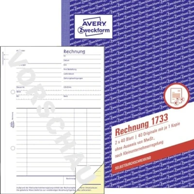 Afbeelding van Avery, Formulier, Factuur 1733 (40 x)