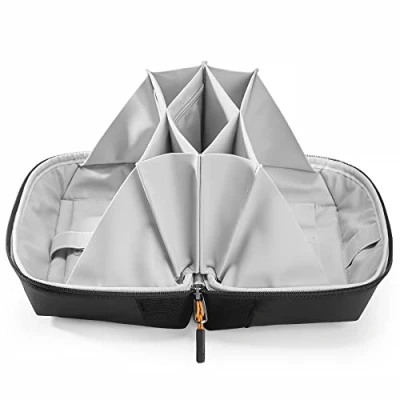 Image de Inateck Sac de Rangement Câbles, organisateur d&#039;accessoires électroniques avec poignée, pochette gadgets, résistant aux éclaboussures étui transport pour chargeur/câbles/cartes Noir