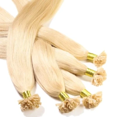 Afbeelding van hair2heart Extensions echt haar bondings glad 25 strengen 1g 50cm goudblond