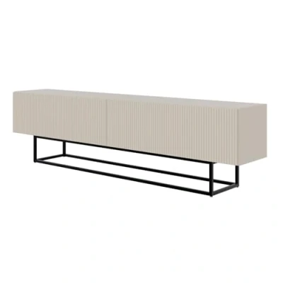 Afbeelding van Selsey Veldio RTV 175 cm Grijs beige met zwarte poten