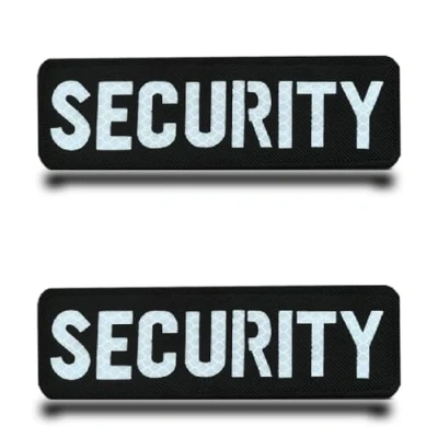 Afbeelding van 2 stuks &quot;Security&quot; patches Grappig veiligheidsvlagpatroon Verwijderbaar Infrarood Reflecterende Klittenband Voor rugzakken, kleding, tassen, vest, jas